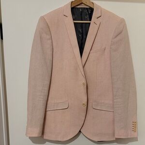 Elegant Men's Blazer in Soft Pink